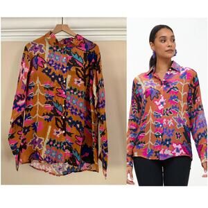 Tuckernuck Oliphant Button Down Blouse | Bukhara Toffee | XXL / 2XL | NWT